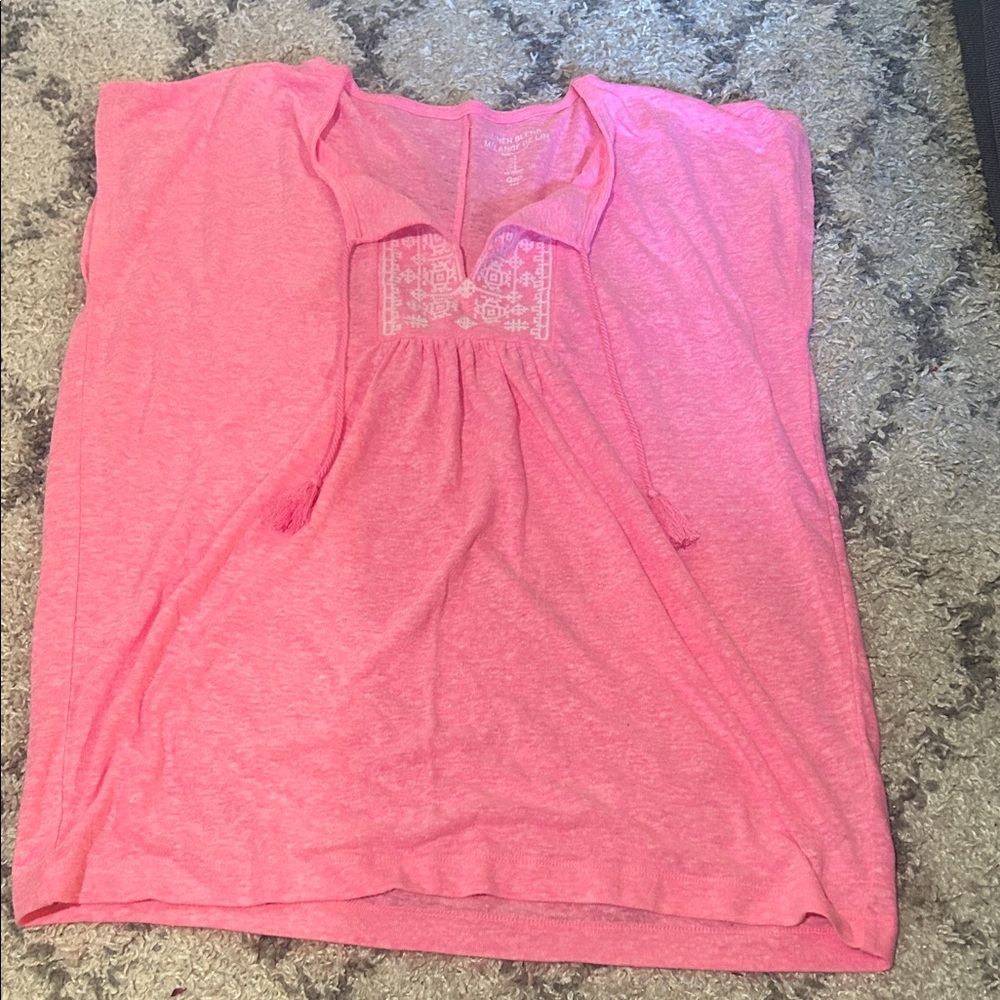 GAP Pink Tunic Top with Embroidered Detail